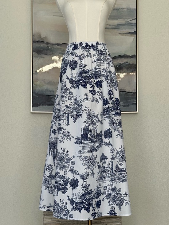 Harlow & Rose Dresses & Skirts - Harlow & Rose Romantic Toile Print Blue - White Maxi Skirt Cottagecore Size: S